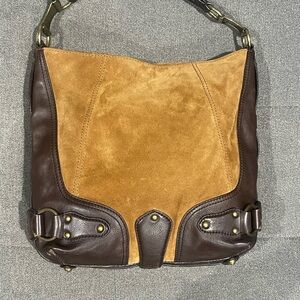 Michael Kors Brown and Tan Shoulder Bag with Slouchy Design